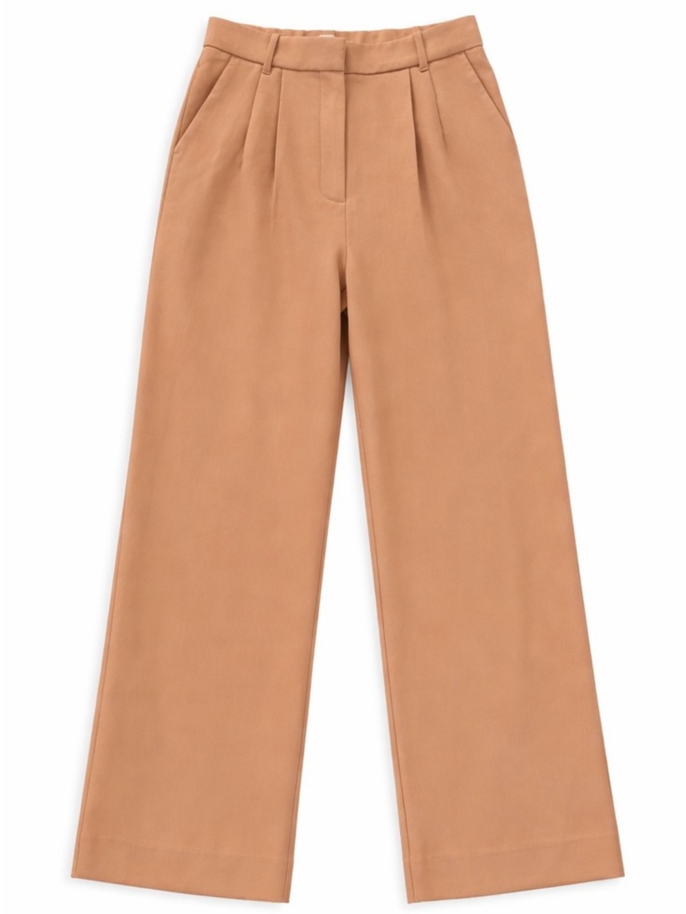 Abercrombie & Fitch High-Rise Wide-Leg Trousers in Tan
